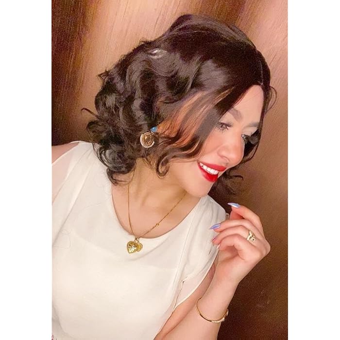 DILLARDS Elegant Synthetic Hair Wig, Dark Brown Wavy Style With Side Part, Shoulder Length Curls, Heat Resistant Fiber - Image 3